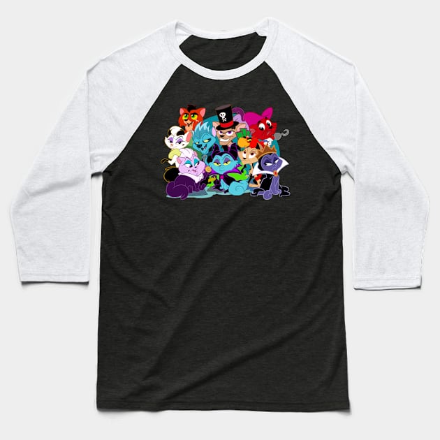 Bad Kitties Baseball T-Shirt by toonbaboon